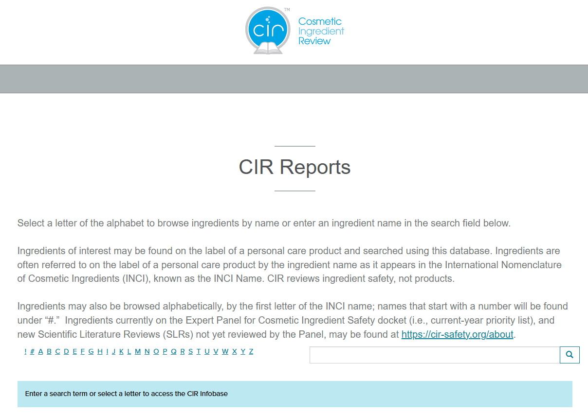 CIR 미국화장품원료검토위원회 리포트